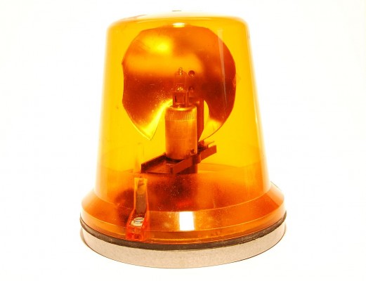 LED Rundumleuchte gelb schraubbar, ultraflach, Drei-Funktion, 12